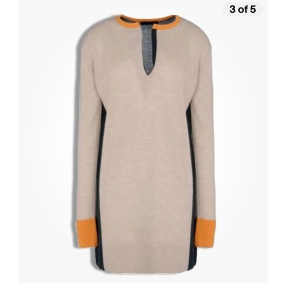 NWT THE ROW Fine Knit Cashmere/Silk Blend Colorblock Tunic Sweater SZ M - Picture 3 of 11